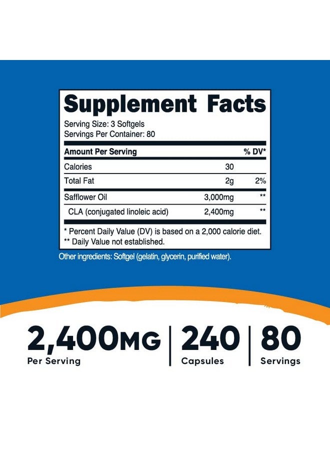 Nutricost حمض اللينوليك المقترن (CLA) 2400 ملغ 240 كبسولة لينة خالية من الغلوتين وغير معدلة وراثيًا 800 ملغ لكل كبسولة لينة - Image 3