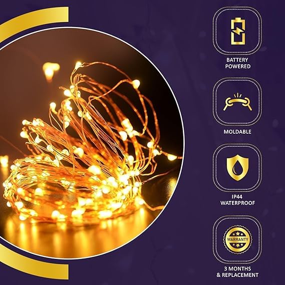 Generic Aj electricals Company 20 LED Wine Bottle Cork Lights Copper Wire String Lights Warm White Pack of 2 Cork Light - Image 5