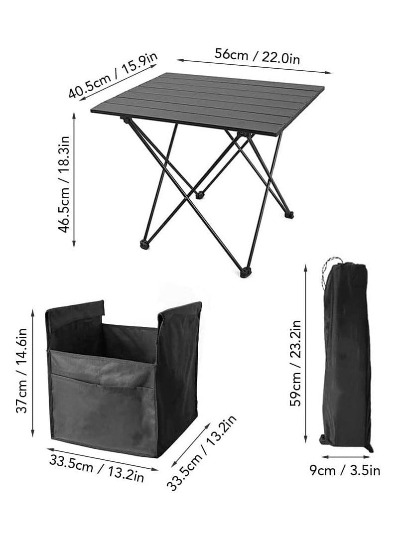 Aluminum Folding Camping Table - Lightweight Portable Beach Table, Collapsible Aluminum Side Table with Storage Bag for Outdoor Picnic, Beach, Fishing, BBQ, Hiking, and Backyard Use - Image 3