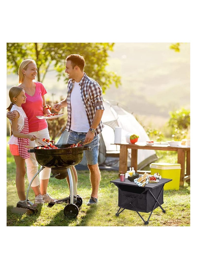 Aluminum Folding Camping Table - Lightweight Portable Beach Table, Collapsible Aluminum Side Table with Storage Bag for Outdoor Picnic, Beach, Fishing, BBQ, Hiking, and Backyard Use - Image 5