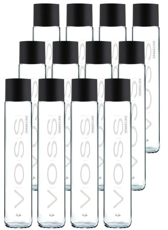 Voss Artesian Sparkling Water Glass Bottle, 375 ml, 12 Pack - Image 1