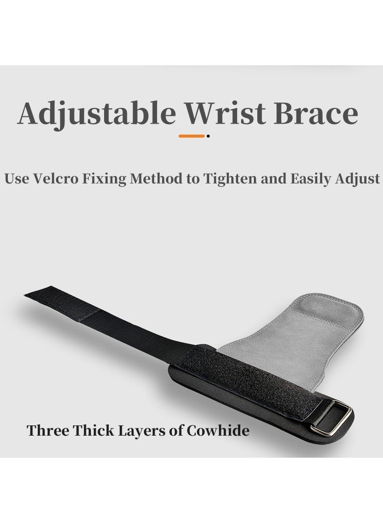 KYD 3 Layers of Cowhide Deadlift Gloves and Grip Pads, Weight Lifting Wrist Hooks Straps Wrist Straps for Weightlifting Alternative,Training Accessory - Image 2