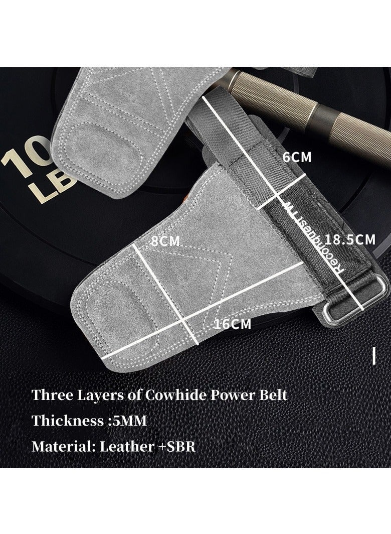 KYD 3 Layers of Cowhide Deadlift Gloves and Grip Pads, Weight Lifting Wrist Hooks Straps Wrist Straps for Weightlifting Alternative,Training Accessory - Image 5