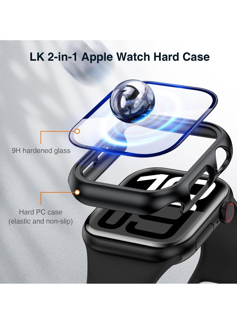 أبل ووتش حامي الشاشة سلسلة 10 42mm قناع خفف من الزجاج فيلم حالة الثابت للرجال والنساء رقيقة جدا حامي ( أسود ) - Image 3