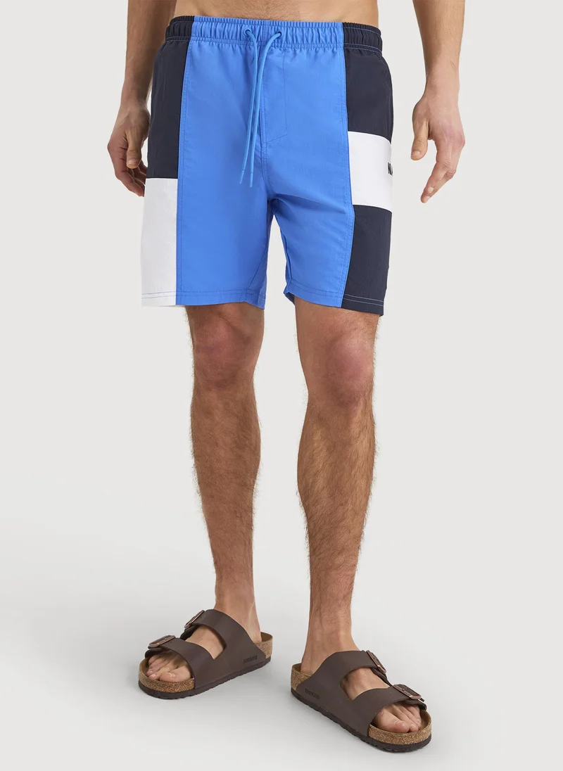 Nautica Men Regular Fit Swim Shorts for Beach and Pool Wear-Blue