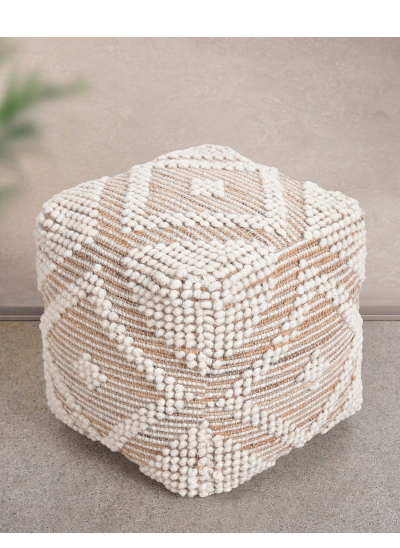 لوفت راندل, بوف مربع، 40×40×40 سم، قماش، طبيعي/عاجي 