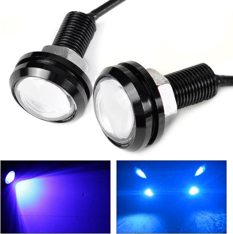 AUTO MT 18mm 9WATT Eagle Eye LED Car Fog DRL Daytime Running Light Backup Reverse Tail Rock Lights Small bulb (4PC BLUE 9W Eagle Eye Led Lights) - Image 1