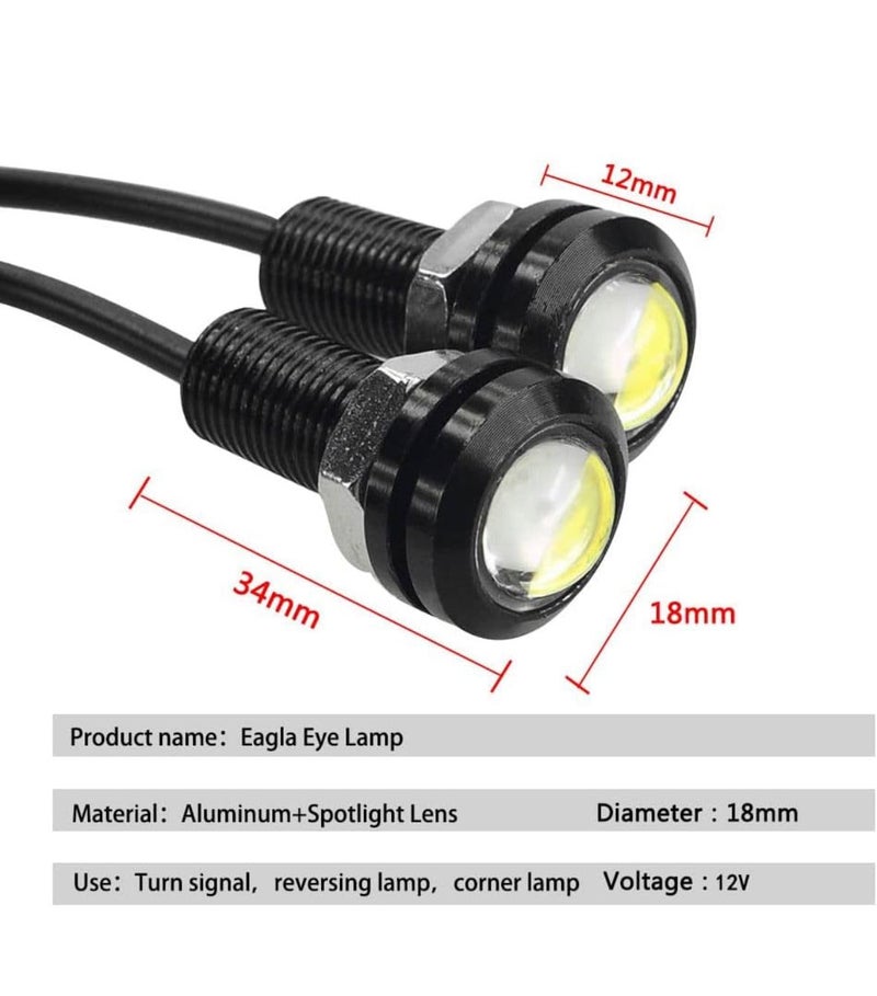 AUTO MT 18mm 9WATT Eagle Eye LED Car Fog DRL Daytime Running Light Backup Reverse Tail Rock Lights Small bulb (4PC BLUE 9W Eagle Eye Led Lights) - Image 4