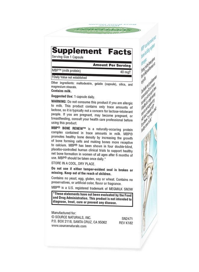 Source Naturals بروتين حليب ميب بون رينيو لدعم الكثافة المتقدمة 30 كبسولة - Image 3