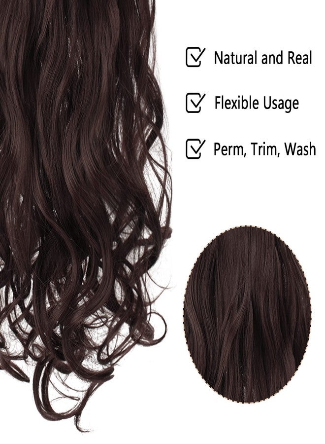 FESHFEN Clip in Hair Extensions 7 PCS Full Head 20 inch Curly Wave Synthetic Clip Hair Piece Wavy Hairpiece for Women Girls - Image 4