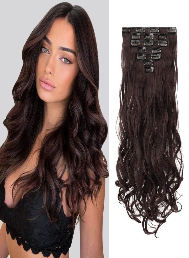 FESHFEN Clip in Hair Extensions 7 PCS Full Head 20 inch Curly Wave Synthetic Clip Hair Piece Wavy Hairpiece for Women Girls - Image 1