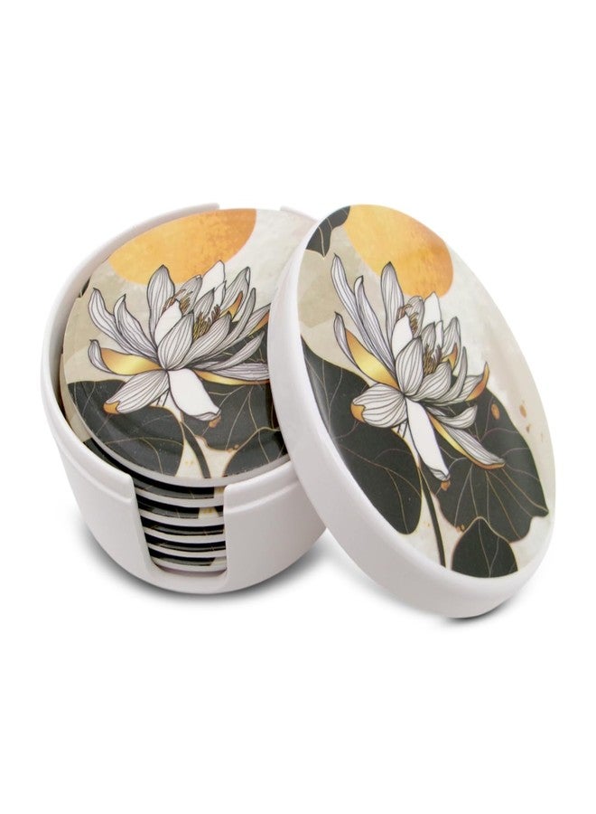 SUPERWARE | Food Grade Melamine | Coaster Set - Sun Room on White (8 Pcs.) | Serveware, Tableware, Stain Free, Glazed Finish - Image 2