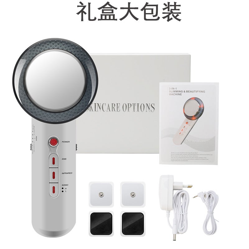 Generic Three-in-one slimming instrument ultrasonic EMS physiotherapy machine shaping body beauty instrument ultrasonic wave introduction massage beauty instrument Gift box packaging [460g]] 