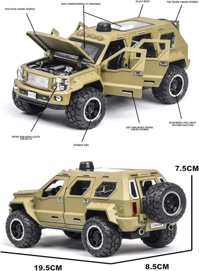 DUWOL 1:24 Diecast Metal Car Model G Pattong Toy Cars for Kids Pull Back Openable Doors with Light Sound - Image 2