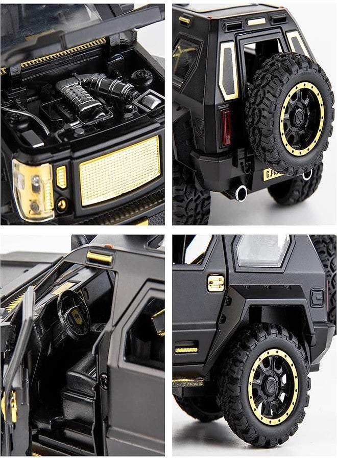 DUWOL 1:24 Diecast Metal Car Model G Pattong Toy Cars for Kids Pull Back Openable Doors with Light Sound - Image 3