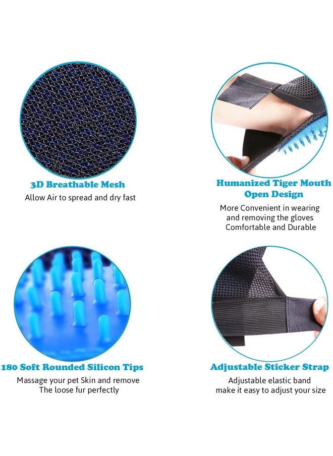 softNLux - SOFTNLUX Pet Grooming Glove - Gentle Deshedding Brush Glove - Efficient Pet Hair Remover Mitt - Massage Tool with Enhanced Five Finger Design - Perfect for Dogs & Cats with Long & Short Fur (Black) - Image 1