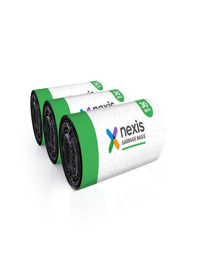NEXIS أكياس قمامة نيكسيس قابلة للتحلل الحيوي بنسبة 100% | متوسطة (M) | 90 كيسًا | 30 كيسًا × 3 عبوات | 19 × 21 بوصة | متينة وقوية | مناسبة للنفايات الجافة والرطبة | أسود - Image 1