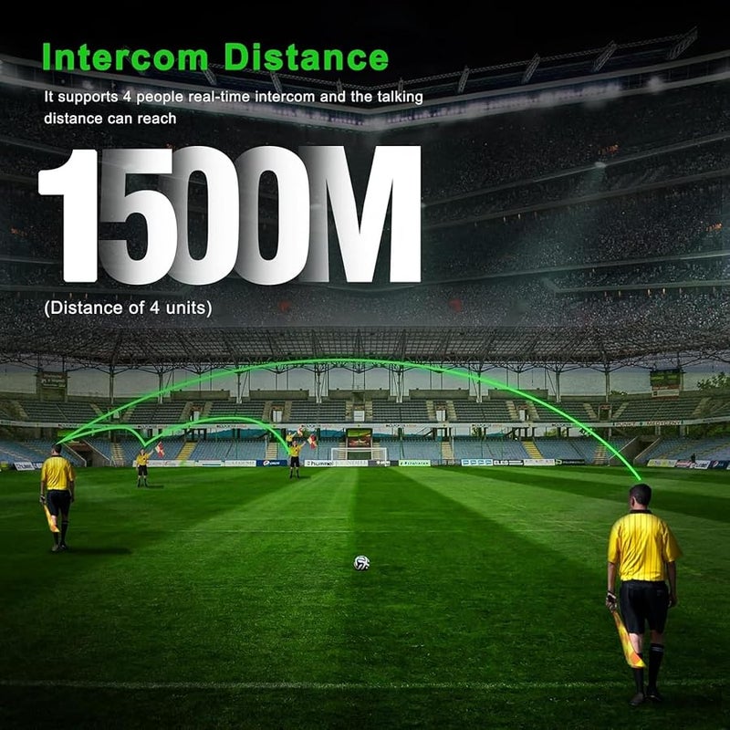 EJEAS FBIM Professional Football Accessories Referee Bluetooth Intercom Headset Communication System, 1500M 4 Person Online Intercom, CVC Noise Reduction, with Arm Pocket (1 Pack) - Image 4