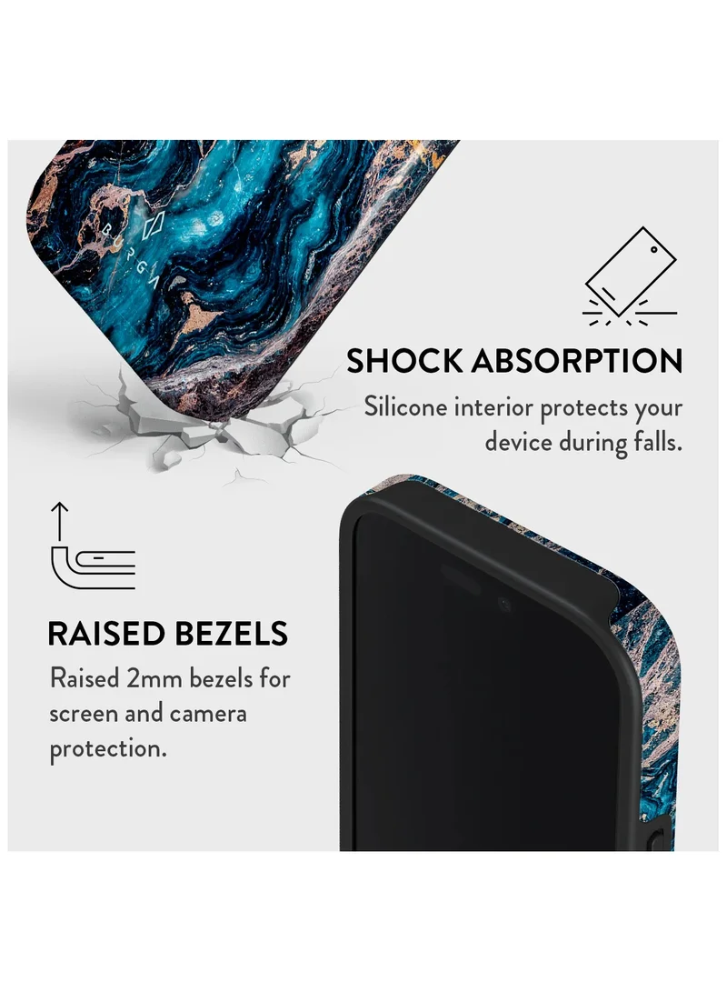 Burga  Premium Protective Case for iPhone 16 Pro - Mystic River Blue Marble Design - Elegant, Durable, and Shock-Resistant Cover for Superior Protection  | Best Price UAE