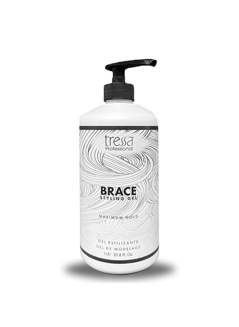 Tressa - Tressa Professional BRACE Styling Gel Maximum Hold with Thermal Protection Volume Lift and Gloss for Fine and Thinning Hair 338 Fl Oz - Image 1