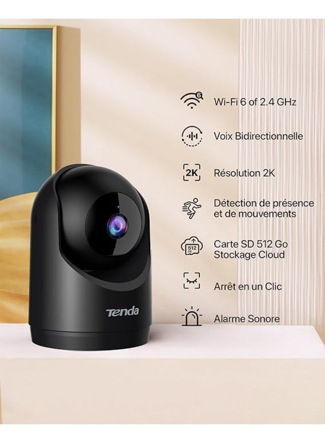 تيندا كاميرا مراقبة داخلية CP3 V3.0 دقة 2K واي فاي 6، دوران 360 درجة مع صوت ثنائي الاتجاه ورؤية ليلية وتقنية كشف الحركة ومنبهات وإشعارات فورية، للأطفال والحيوانات الأليفة من تيندا - Image 2