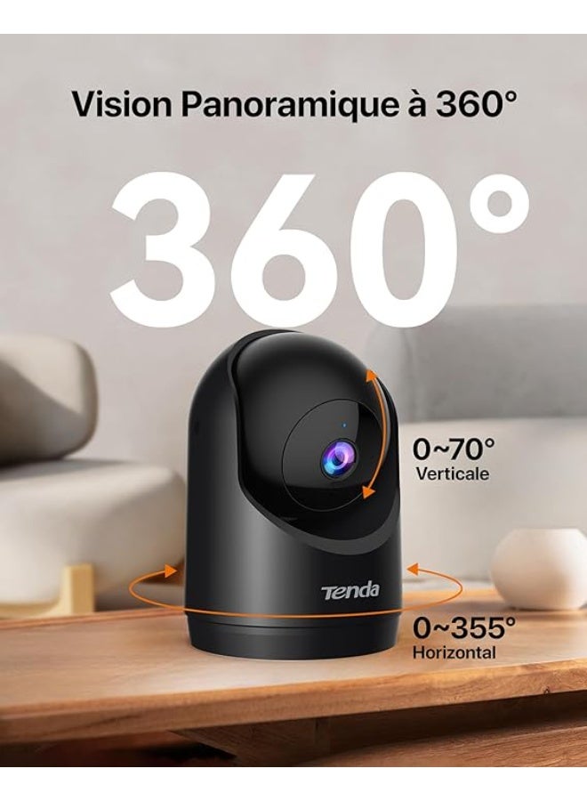 تيندا كاميرا مراقبة داخلية CP3 V3.0 دقة 2K واي فاي 6، دوران 360 درجة مع صوت ثنائي الاتجاه ورؤية ليلية وتقنية كشف الحركة ومنبهات وإشعارات فورية، للأطفال والحيوانات الأليفة من تيندا - Image 4