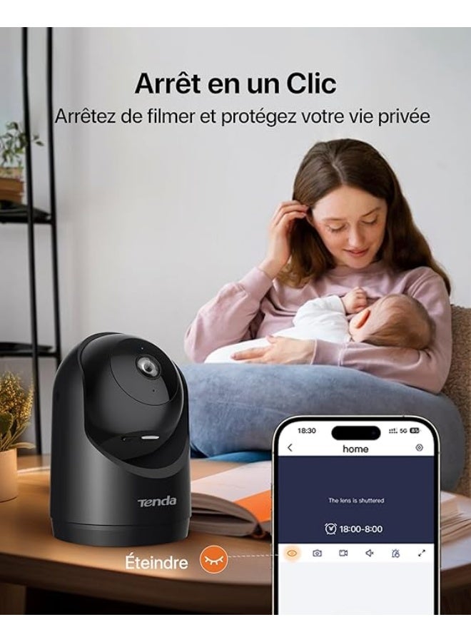 تيندا كاميرا مراقبة داخلية CP3 V3.0 دقة 2K واي فاي 6، دوران 360 درجة مع صوت ثنائي الاتجاه ورؤية ليلية وتقنية كشف الحركة ومنبهات وإشعارات فورية، للأطفال والحيوانات الأليفة من تيندا - Image 5