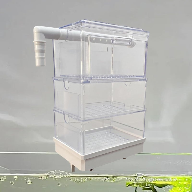 HouseVibe Aquarium Hang On Filter Box Overflow Pipe Filter for Small Fish Tank Turtle Tank with Drawer Drip Tray Quiet Filtration Box Three Layer - Image 4