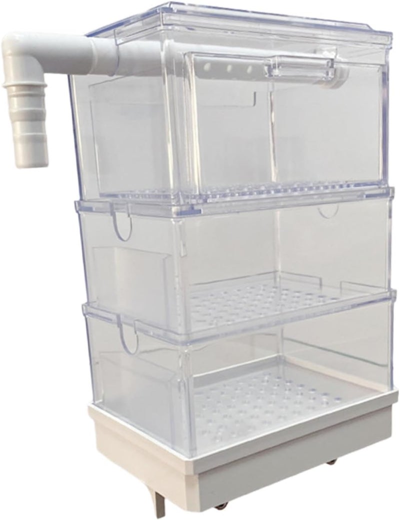 HouseVibe Aquarium Hang On Filter Box Overflow Pipe Filter for Small Fish Tank Turtle Tank with Drawer Drip Tray Quiet Filtration Box Three Layer - Image 5