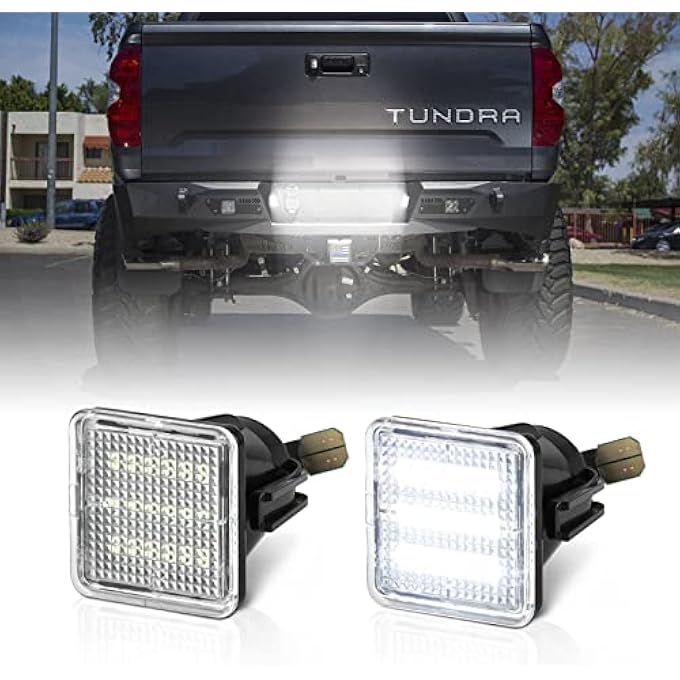 Gempro Led License Plate Light Assembly Lamp Replacement Compatible With Tundra 20142021 Tacoma 20162021 Pickup Truck 6500K White - Image 1