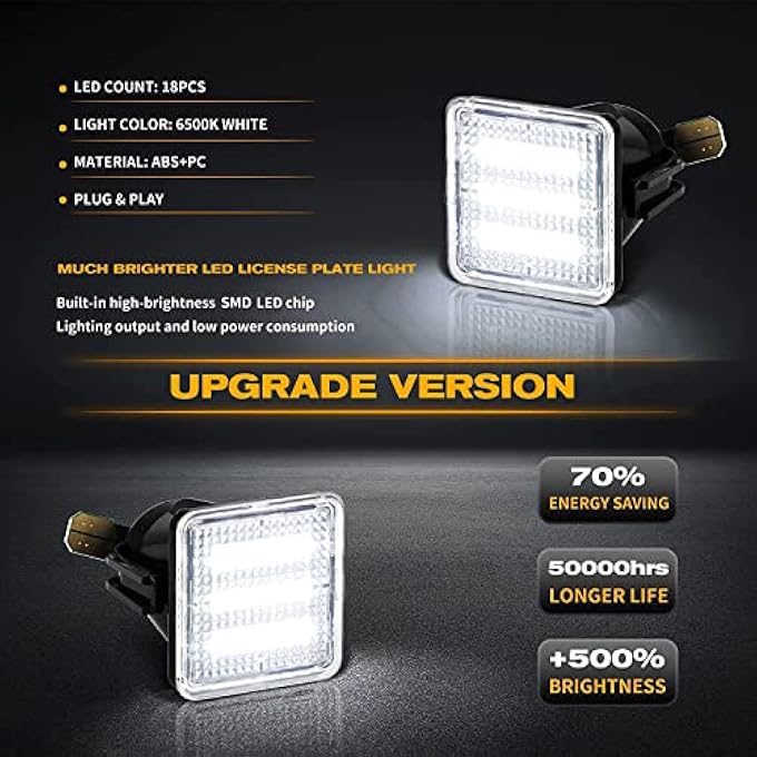 Gempro Led License Plate Light Assembly Lamp Replacement Compatible With Tundra 20142021 Tacoma 20162021 Pickup Truck 6500K White - Image 2
