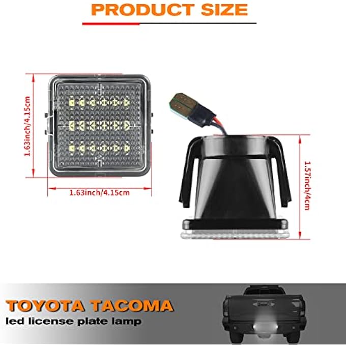 Gempro Led License Plate Light Assembly Lamp Replacement Compatible With Tundra 20142021 Tacoma 20162021 Pickup Truck 6500K White - Image 3