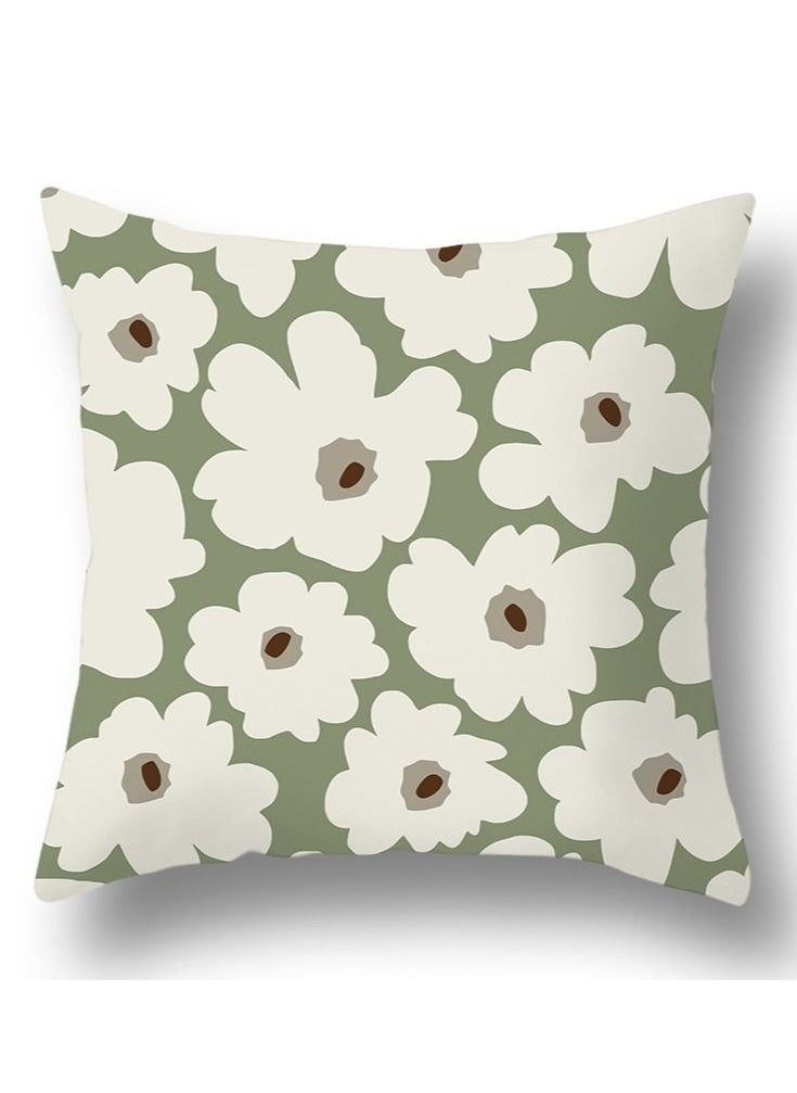 Y&D Green botanical abstract geometric print pillowcase pillow cover 45*45cm 