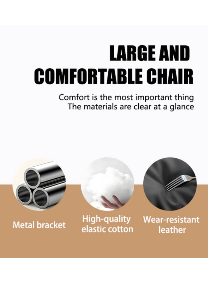 WALALLA Bauhaus-Style Vintage Lounge Chair with Footstool Premium Stain-Resistant PU Leather, Reinforced Chrome-Plated Base & Soft Cushioning, Ideal for Living Room Balcony/Study/Bedroom - Image 4