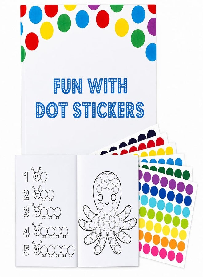 CocoMoco Kids Premium Dot Stickers for Kids with 123, ABC & Animals Sticker Book -1500+ Round Stickers Fun Craft Supplies for Boys & Girls, Learning Activities, Sticker Activity Book (Pack of 3) - Image 2