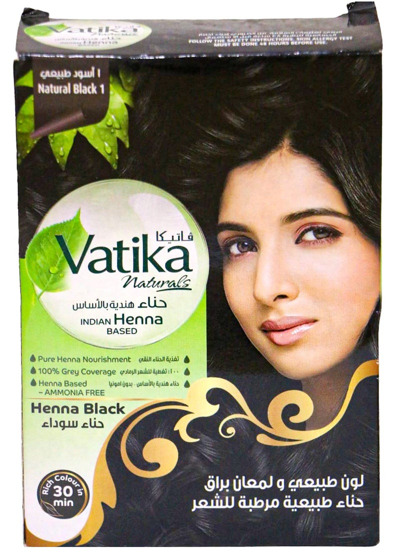 VATIKA - Vatika Natural Black Henna 6 Sachets - Image 1
