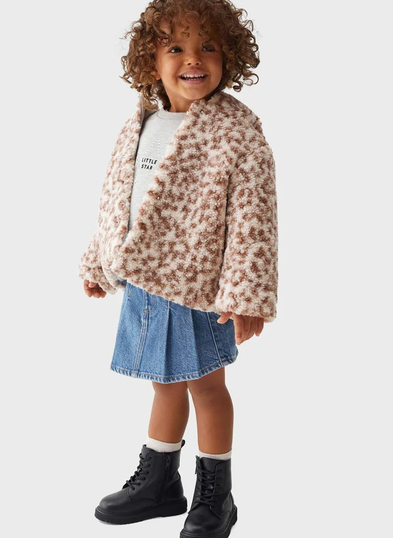 MANGO Infant Sherling Effect Hooded Coat