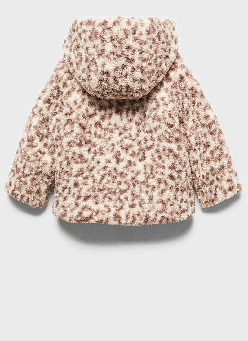MANGO Infant Sherling Effect Hooded Coat