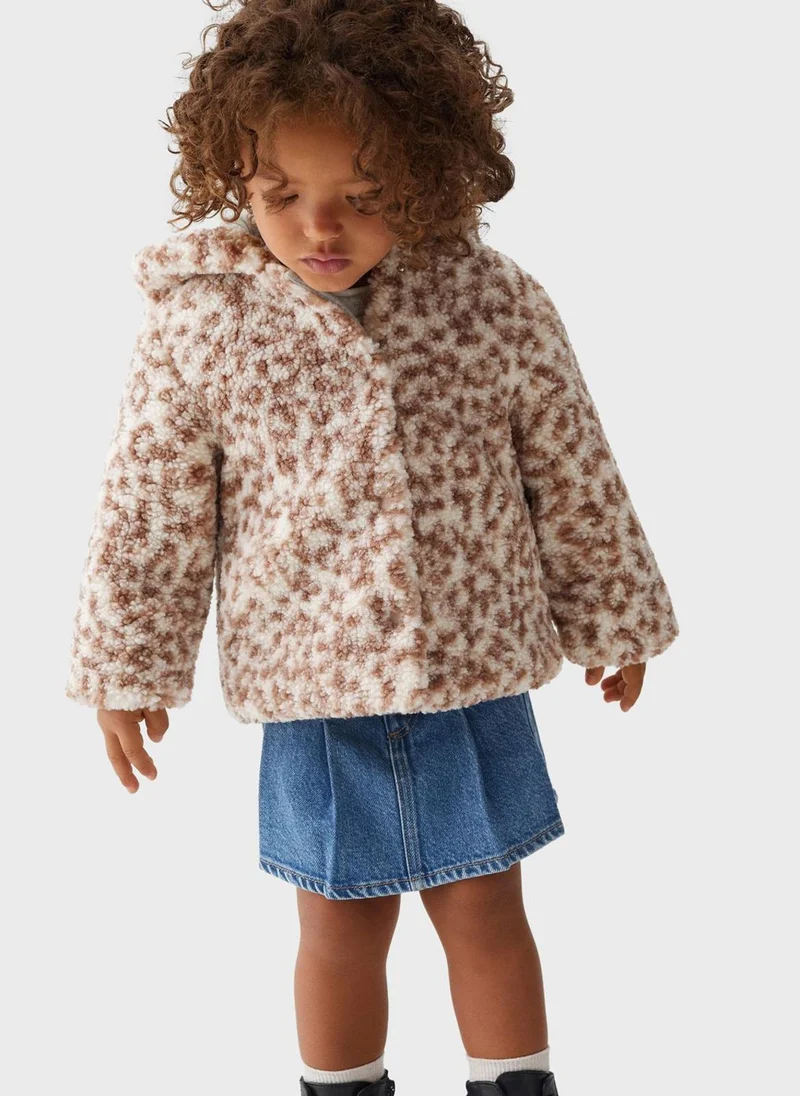 MANGO Infant Sherling Effect Hooded Coat