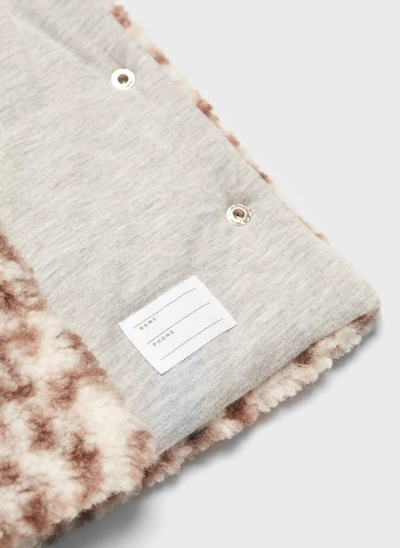 MANGO Infant Sherling Effect Hooded Coat