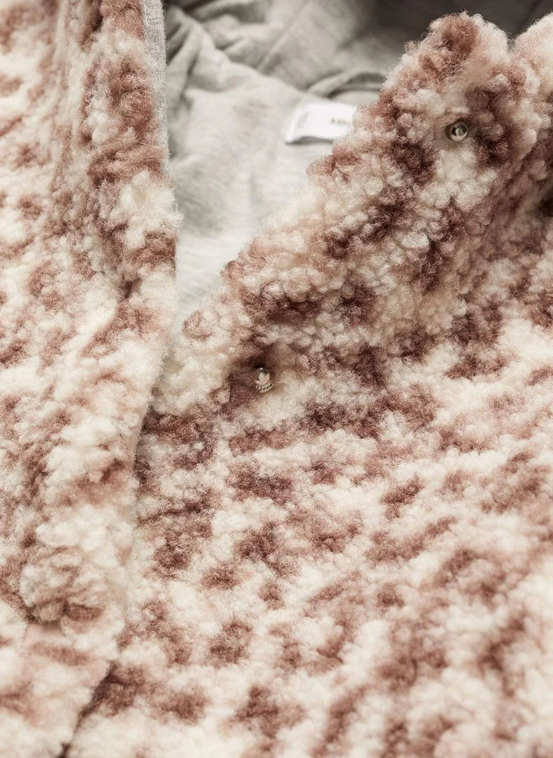 MANGO Infant Sherling Effect Hooded Coat