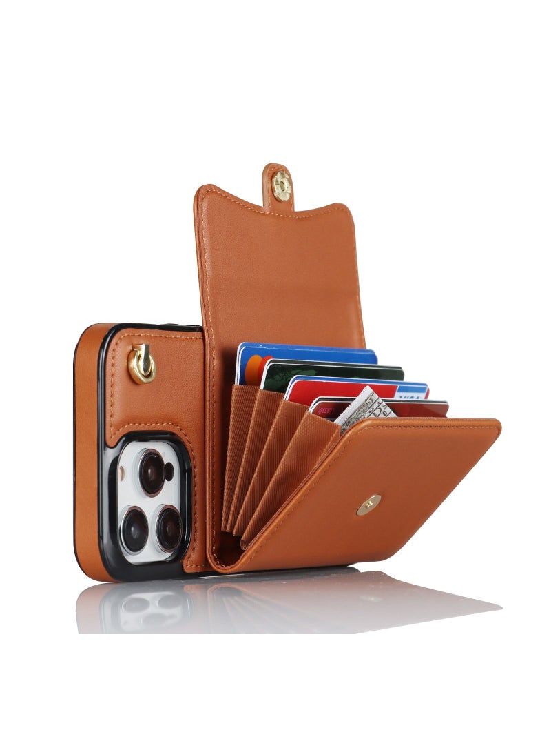 Suteni Back Cover Leather Card Slots Phone Case for iPhone - Image 2