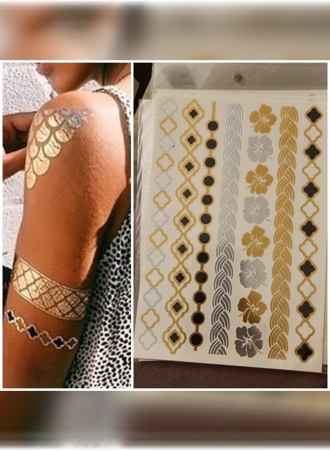 Beautifully Designed Tattoo Sticker Of Gold For Hand And Body  - Image 1