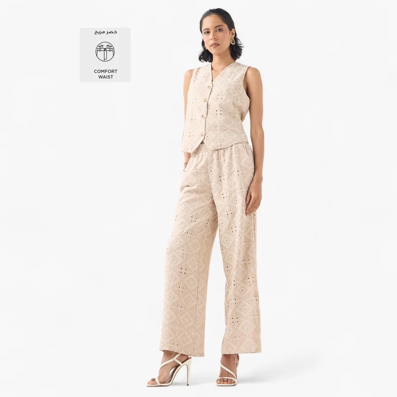 2Xtremz 2Xtremz Schiffli Trousers with Elastic Waist