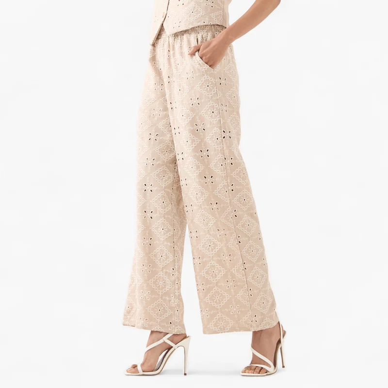 2Xtremz 2Xtremz Schiffli Trousers with Elastic Waist