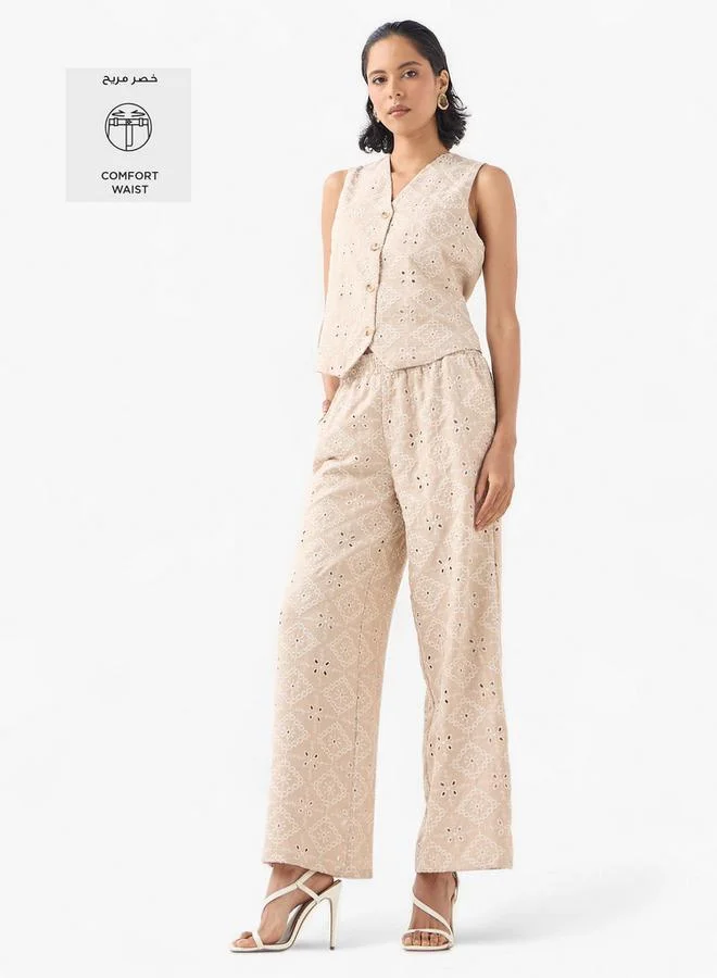 2Xtremz 2Xtremz Schiffli Trousers with Elastic Waist