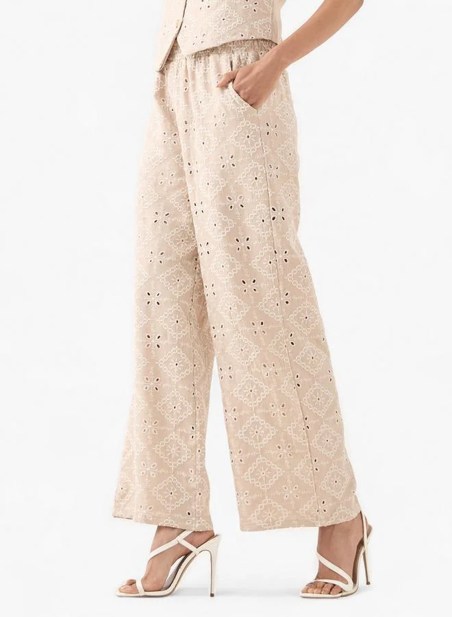 2Xtremz 2Xtremz Schiffli Trousers with Elastic Waist