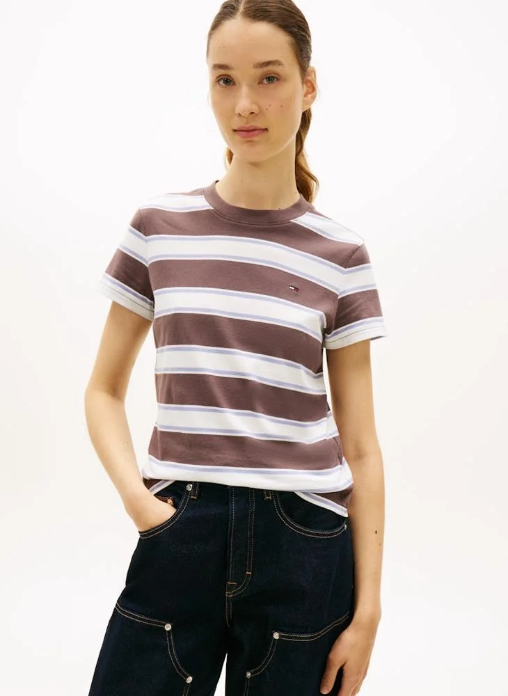 تومي جينز تي شيرت بياقة دائرية مخطط