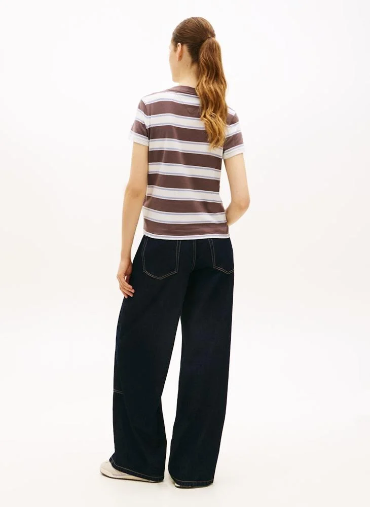 تومي جينز تي شيرت بياقة دائرية مخطط