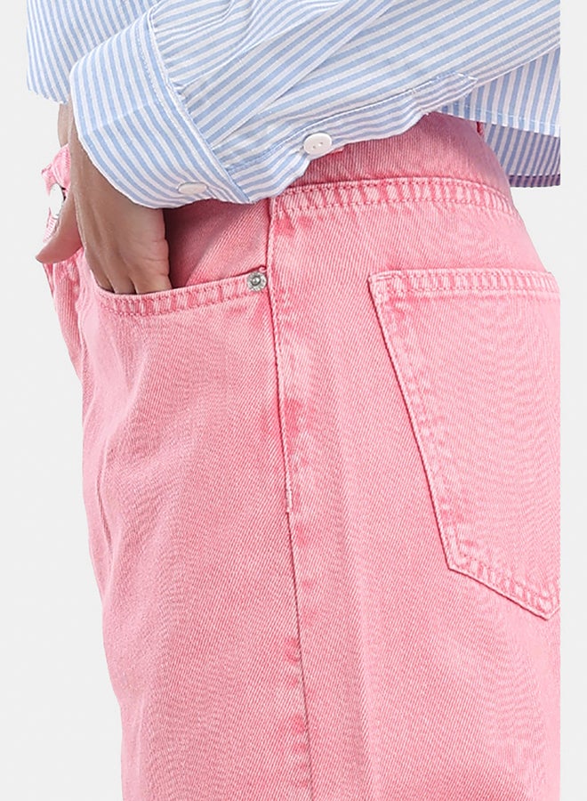Carina Folded Hem Pink Jeans - Image 5